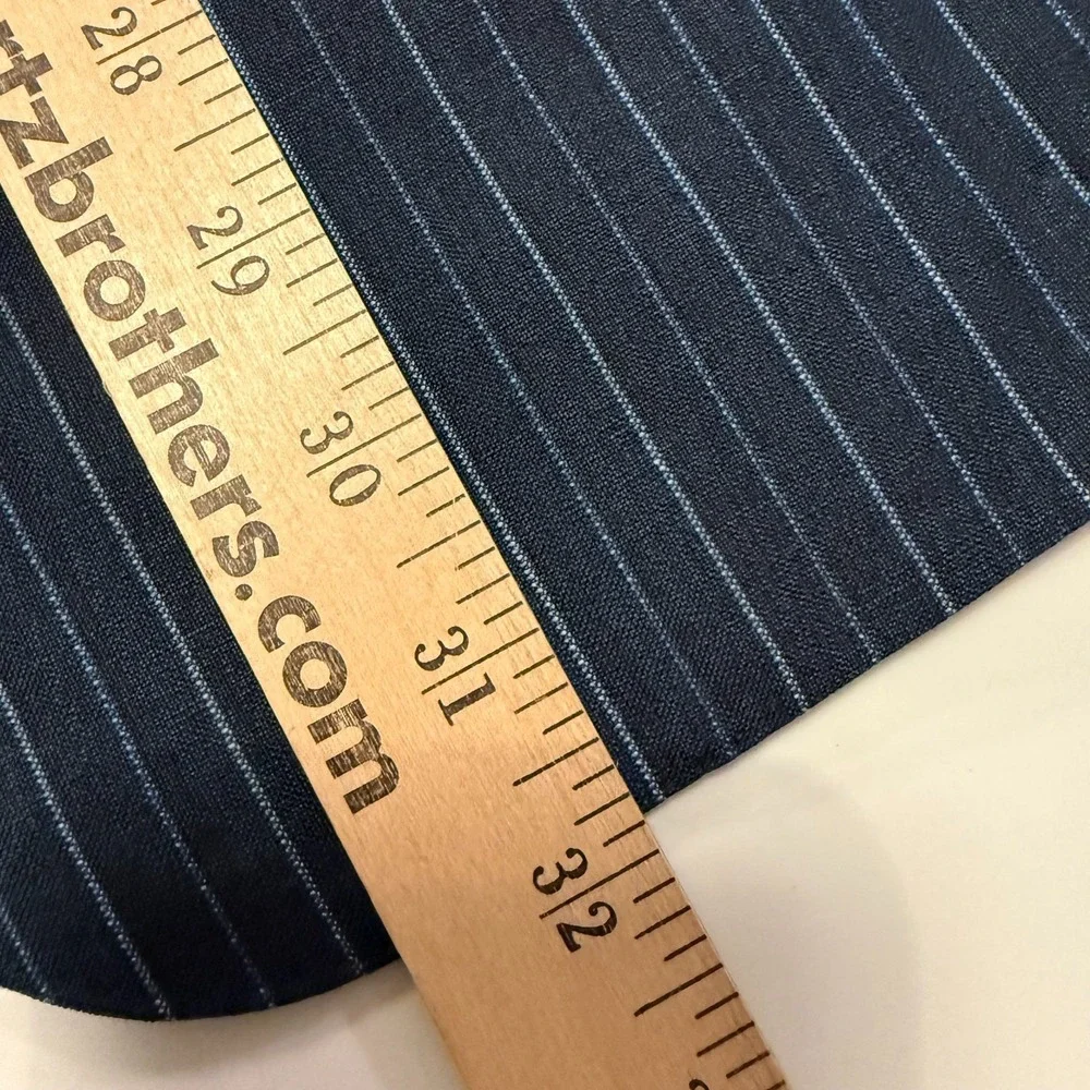 Faconnable Navy Pinstripe Wool Linen Blazer Sz 51 IT/41R Italy Summer - Picture 14 of 15